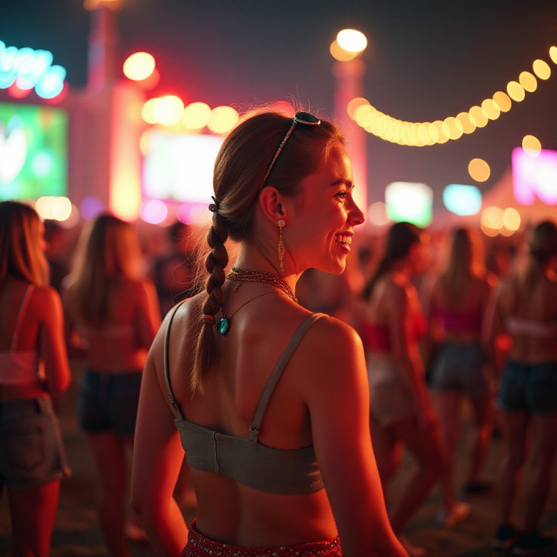 A girl with a ponytail and side braid hairstyle.