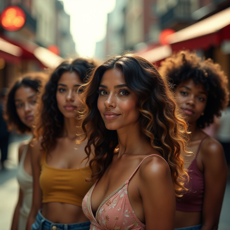 A group of people with various balayage hairstyles.