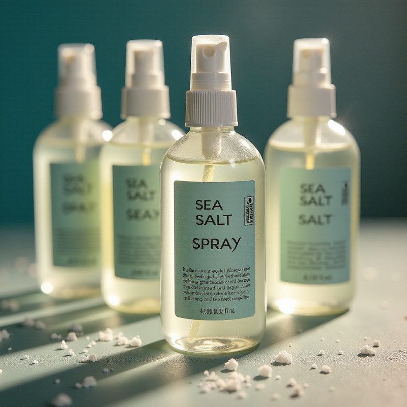 Different sea salt sprays for beach waves.