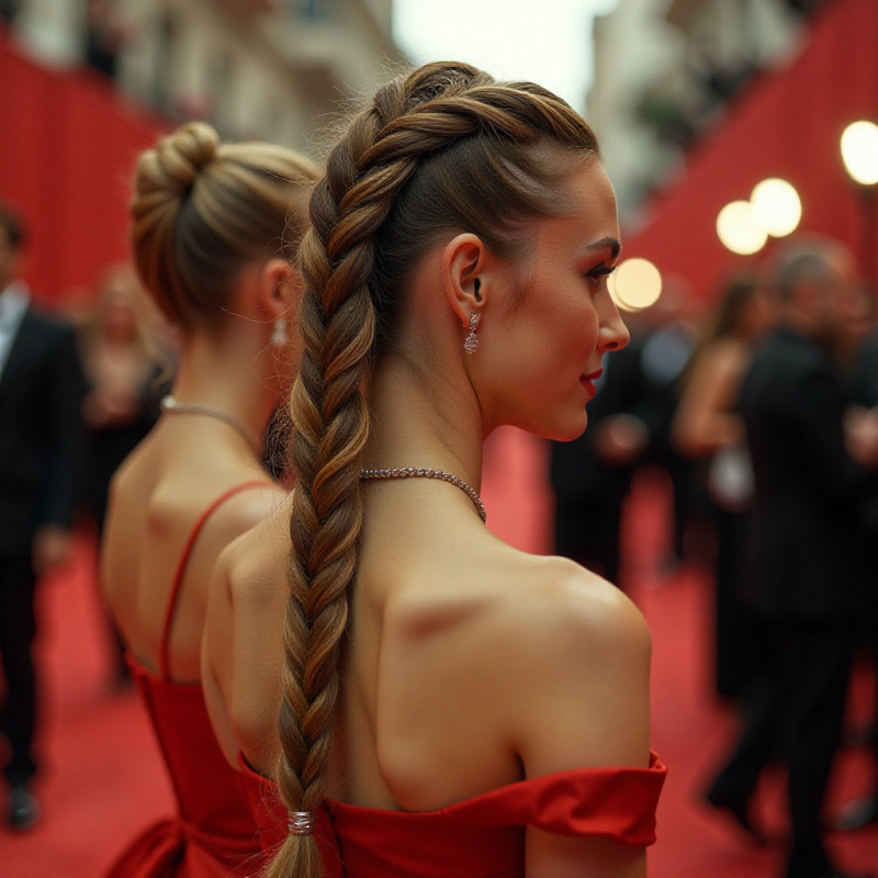 Famous personalities showcasing fishtail braids.