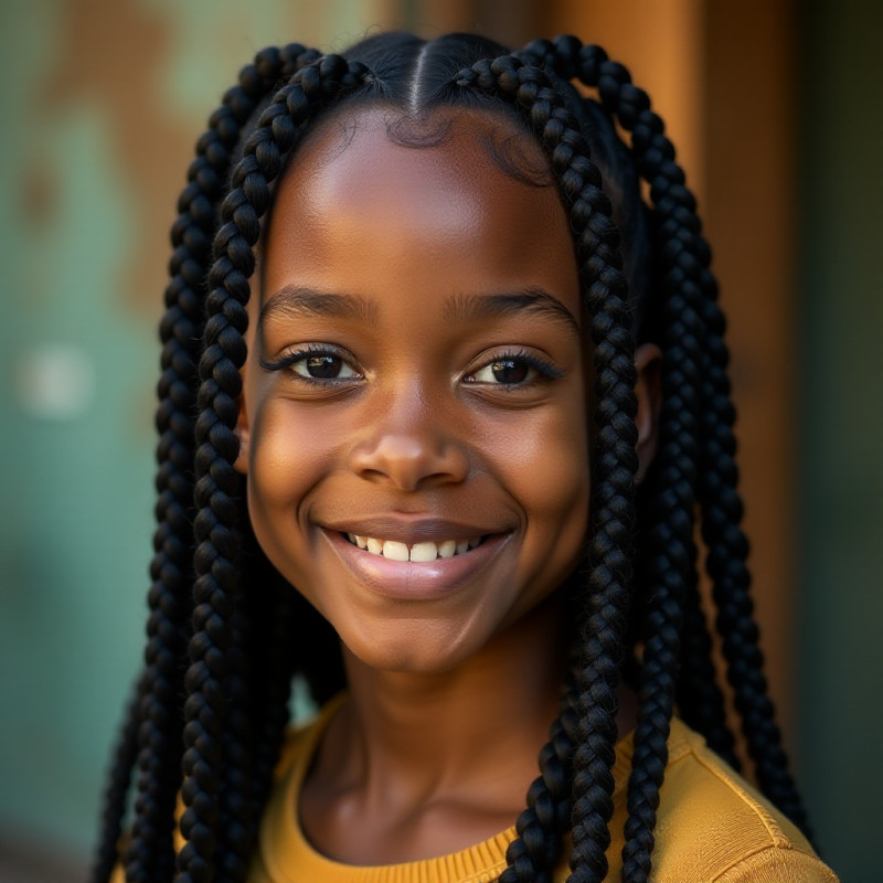 Girl with stunning cornrow braids.