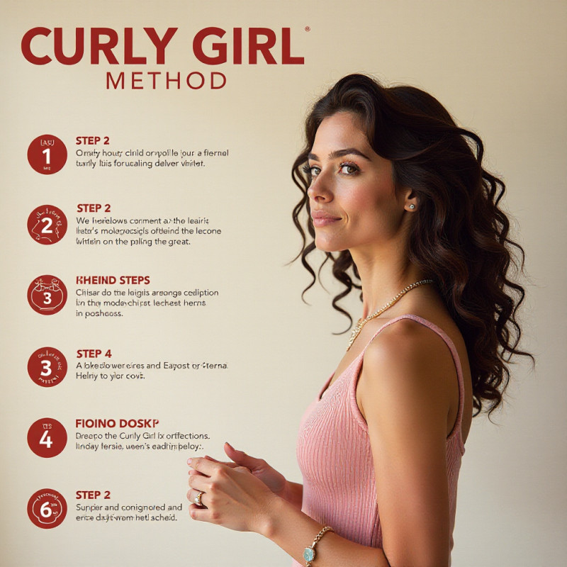 Infographic explaining the Curly Girl Method for curly hair.