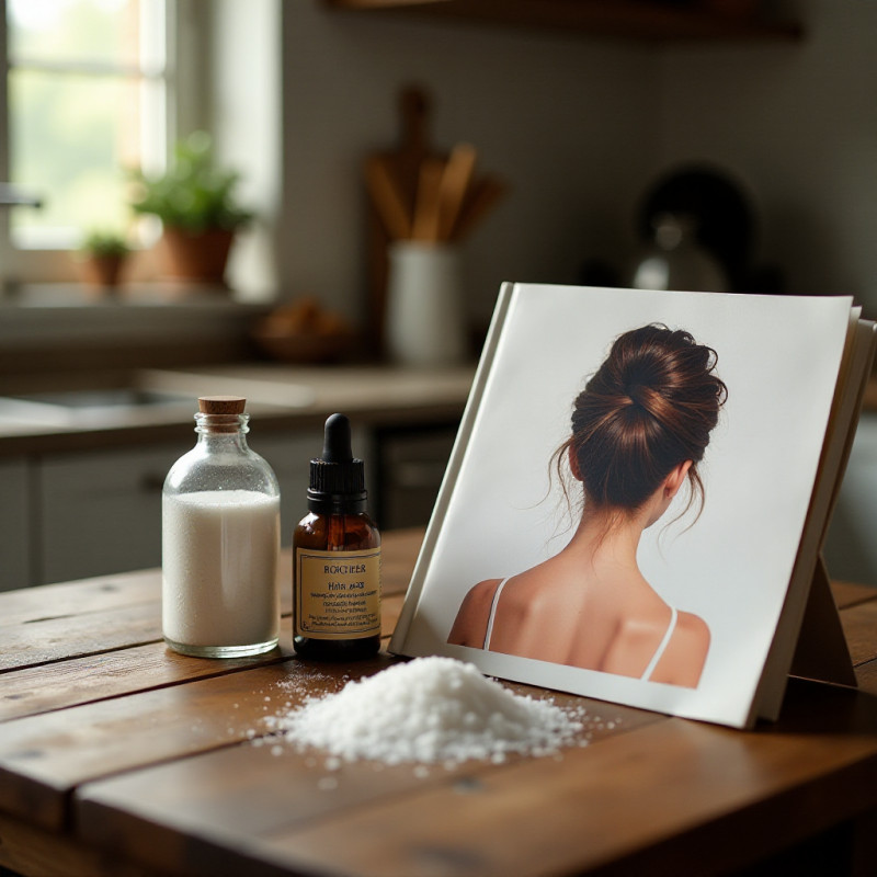 Ingredients for homemade hair products.