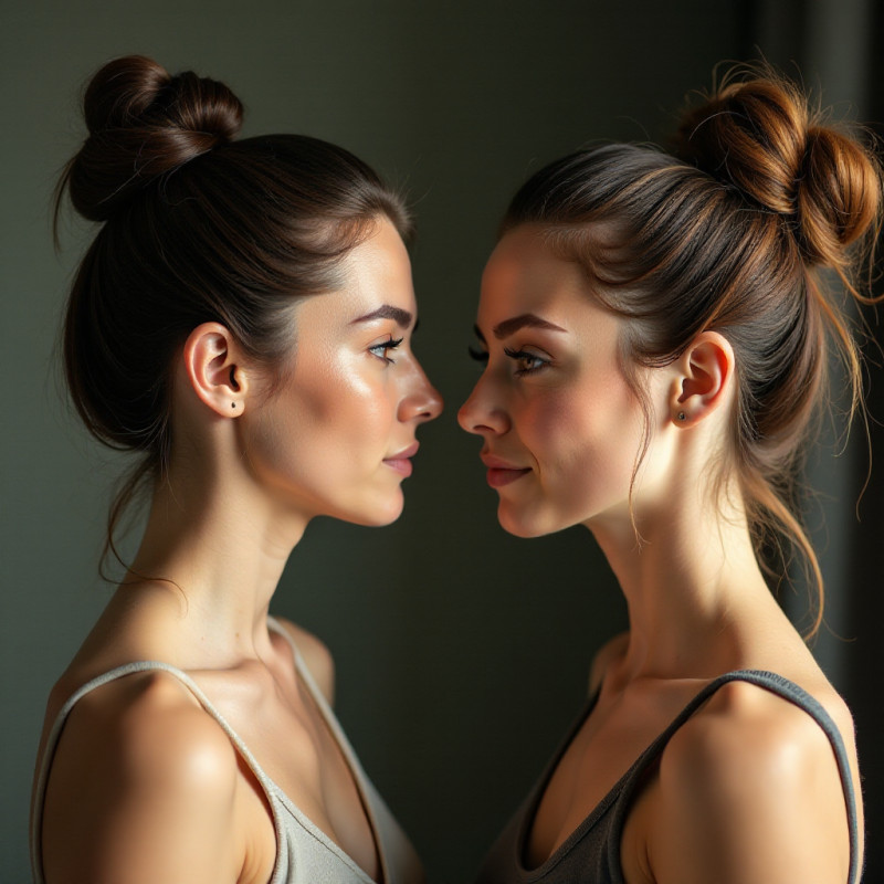 Models showing messy buns for face shapes.