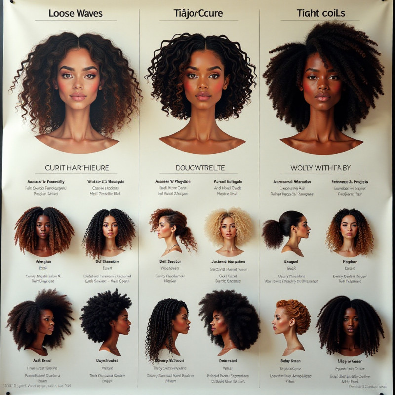 Visual chart showing different curl types from straight to coils.