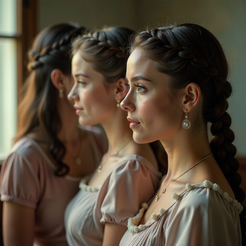 Visual representation of various hair types styled in fishtail braids.