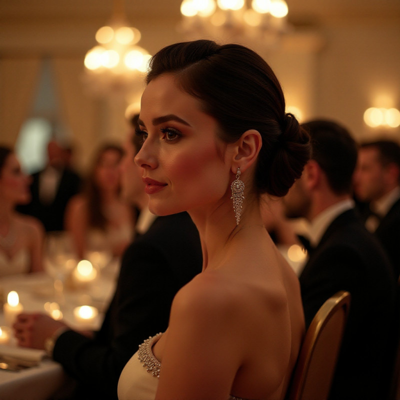 Elegant French twist hairstyle on a woman.